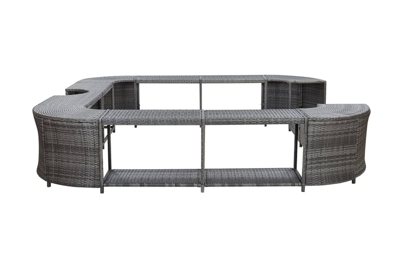 Porealtaan reunus neliö harmaa 268x268x55 cm polyrottinki - Harmaa - Piha & ulkoaltaat - Uima-allas, poreallas & sauna - Kylpytynnyri - Kylpytynnyrin lisäosat