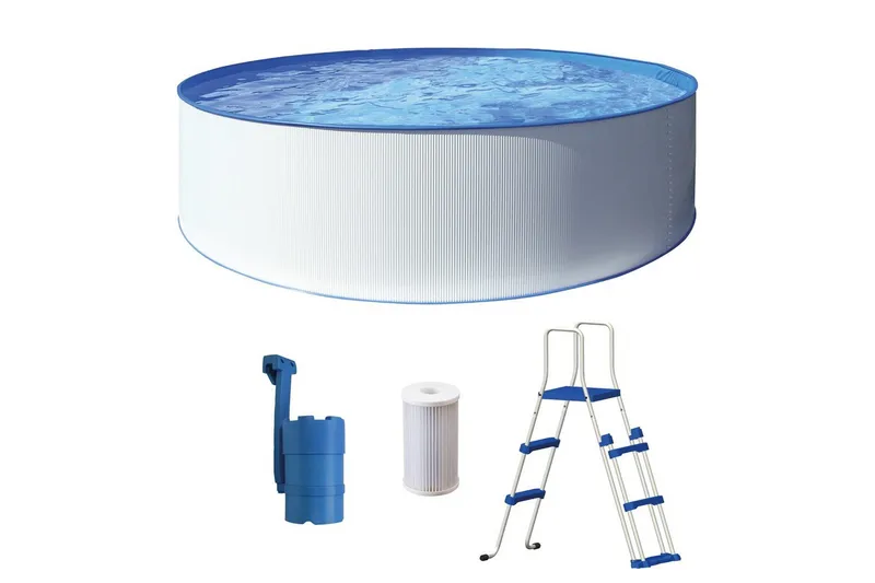 Allas Teräs Swim & Fun Kreta Pyöreä 460 x 90 cm - 460 x 90 cm - Piha & ulkoaltaat - Uima-allas, poreallas & sauna - Uima-allas - Maanpinta-allas