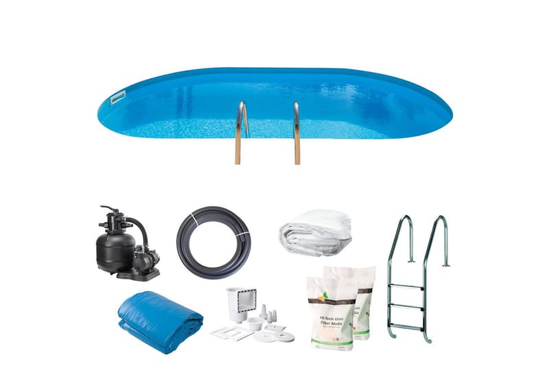 Allas Teräs Swim & Fun Maan alle upotettu soikea 600 x 320 x 150 cm - 600 x 320 x 150 cm - Piha & ulkoaltaat - Uima-allas, poreallas & sauna - Uima-allas
 - Upotettu uima-allas