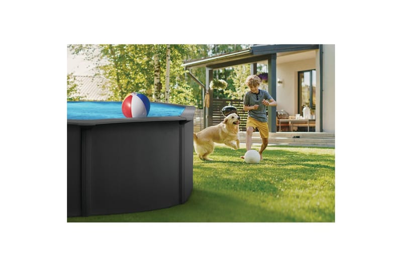 Allas Teräs Swim & Fun Perus pyöreä 360 x 120 cm, Antrasiitinharmaa - 360 x 120 cm, Antrasiitinharmaa - Piha & ulkoaltaat - Uima-allas, poreallas & sauna - Uima-allas - Maanpinta-allas