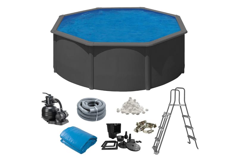 Allas Teräs Swim & Fun Perus pyöreä 360 x 120 cm, Antrasiitinharmaa - 360 x 120 cm, Antrasiitinharmaa - Piha & ulkoaltaat - Uima-allas, poreallas & sauna - Uima-allas
 - Maanpinta-allas