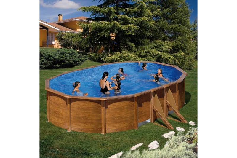Allassetti Planet Pool Klassinen Puujäljitelmä Soikea 6,1 x 3,75 x 1,2 m - Piha & ulkoaltaat - Uima-allas, poreallas & sauna - Uima-allas
 - Maanpinta-allas