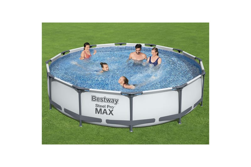 Bestway Steel Pro MAX maanpäällinen pyöreä allas 3,66x0,76 m Harmaa - Bestway - Piha & ulkoaltaat - Uima-allas, poreallas & sauna - Uima-allas
 - Maanpinta-allas