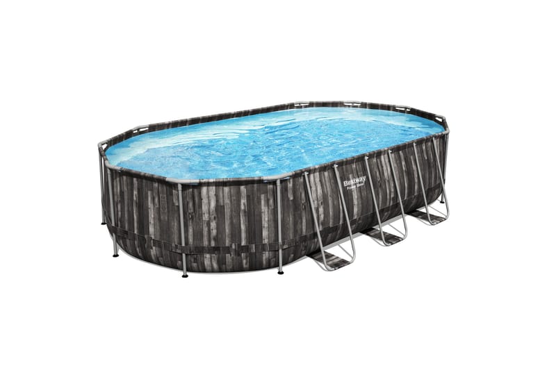 Bestway Power Steel Maanpäällinen allas 6,10 x 3,66 m Harmaa - Bestway - Piha & ulkoaltaat - Uima-allas, poreallas & sauna - Uima-allas
 - Maanpinta-allas
