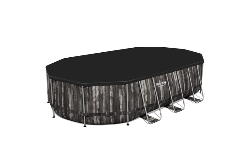 Bestway Power Steel Maanpäällinen allas 6,10 x 3,66 m Harmaa - Bestway - Piha & ulkoaltaat - Uima-allas, poreallas & sauna - Uima-allas
 - Maanpinta-allas