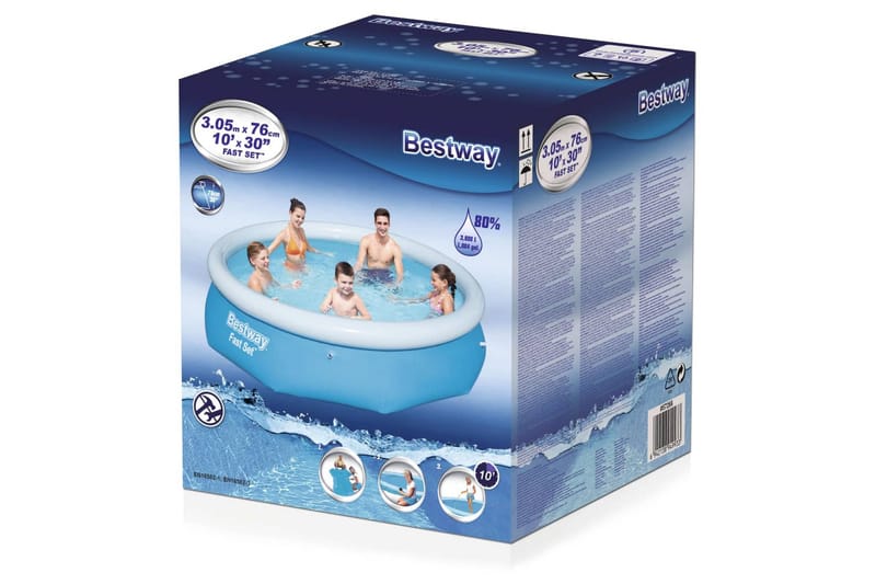 Bestway Fast Set täytettävä uima-allas pyöreä 305x76 cm - Piha & ulkoaltaat - Uima-allas, poreallas & sauna - Uima-allas
 - Ilmatäytteinen uima-allas & muoviallas