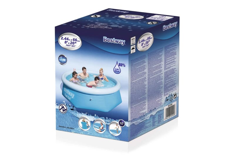 Bestway Fast Set täytettävä uima-allas pyöreä 244x66 cm - Piha & ulkoaltaat - Uima-allas, poreallas & sauna - Uima-allas
 - Ilmatäytteinen uima-allas & muoviallas
