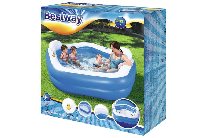 Bestway Family Fun Lounge uima-allas 213x206x69 cm - Piha & ulkoaltaat - Uima-allas, poreallas & sauna - Uima-allas
 - Maanpinta-allas