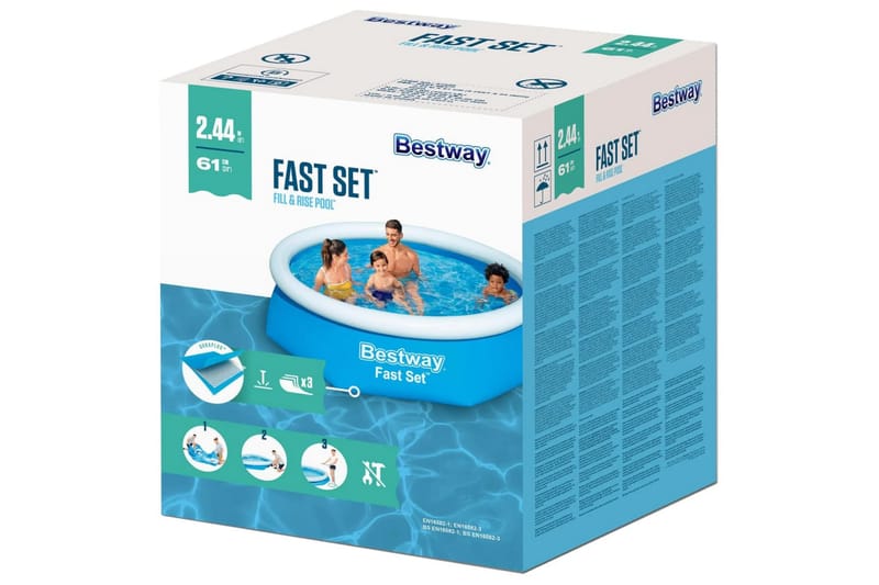 Bestway Fast Set täytettävä uima-allas pyöreä 244x66 cm 5726 - Maanpinta-allas