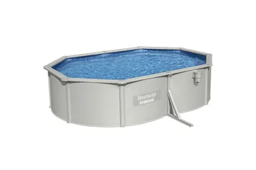 Bestway Hydrium Terässeinäallas Ovaali 5 x 3,6 m Harmaa - Harmaa - Piha & ulkoaltaat - Uima-allas, poreallas & sauna - Uima-allas - Maanpinta-allas