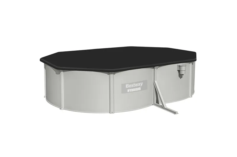 Bestway Hydrium Terässeinäallas Ovaali 5 x 3,6 m Harmaa - Harmaa - Piha & ulkoaltaat - Uima-allas, poreallas & sauna - Uima-allas - Maanpinta-allas