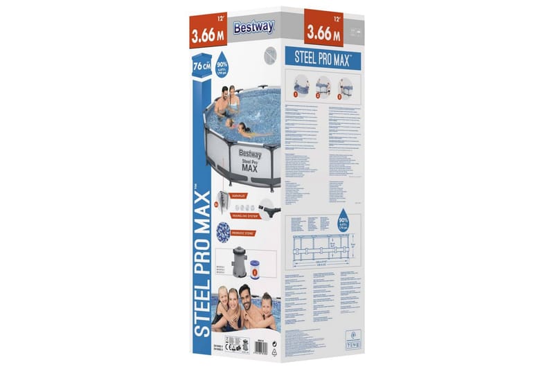 Bestway Steel Pro MAX uima-allassetti 366x76 cm - Piha & ulkoaltaat - Uima-allas, poreallas & sauna - Uima-allas
 - Maanpinta-allas