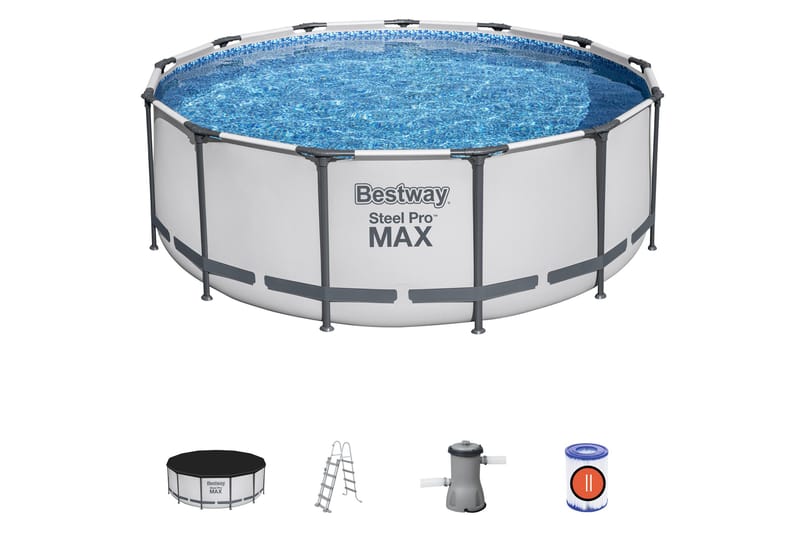 Steel Pro MAX Maanpinta-allas 396 cm Pyöreä Harmaa - Piha & ulkoaltaat - Uima-allas, poreallas & sauna - Uima-allas
 - Maanpinta-allas
