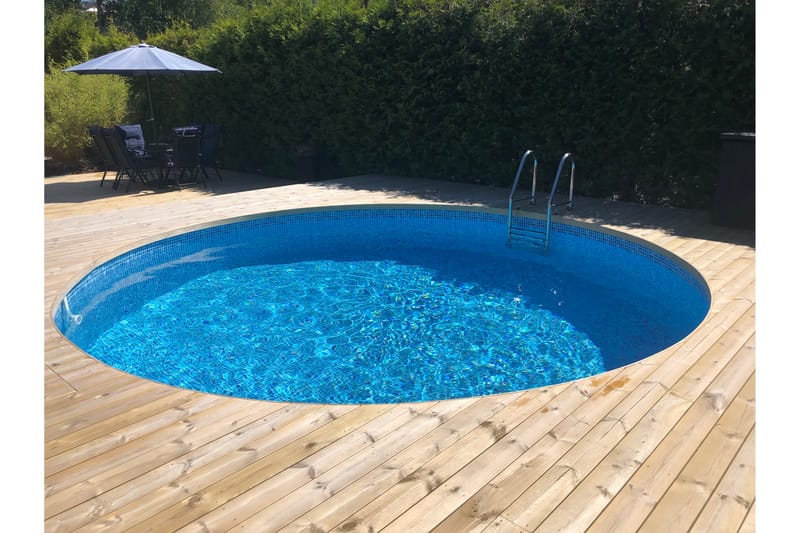 Terässeinäallas Premium Pyöreä 3,5x1,2m Carrara Valkoinen - Planet Pool - Maanpinta-allas