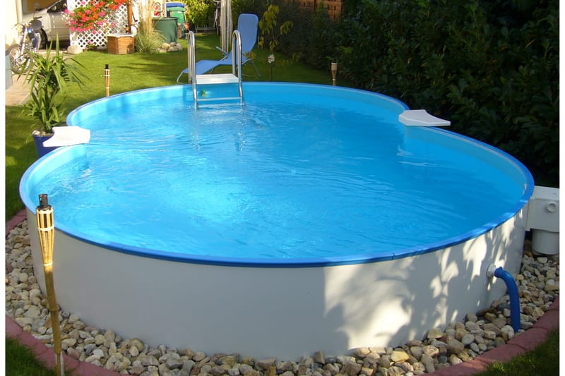 Terässeinäallas Premium Kahdeksikko 6,25x3,6x1,5m Valkoinen - Planet Pool - Piha & ulkoaltaat - Uima-allas, poreallas & sauna - Uima-allas
 - Maanpinta-allas