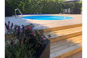Terässeinäallas Premium Pyöreä 3,5x1,5m Carrara 0. Valkoinen - Planet Pool - Piha & ulkoaltaat - Uima-allas, poreallas & sauna - Uima-allas - Maanpinta-allas