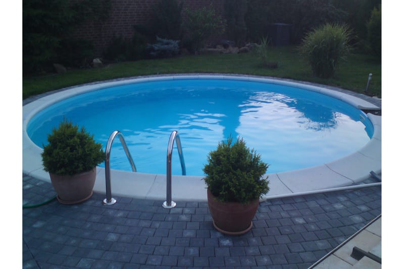 Terässeinäallas Premium Pyöreä 5,0x1,5m Upotettava Valkoinen - Planet Pool - Piha & ulkoaltaat - Uima-allas, poreallas & sauna - Uima-allas - Maanpinta-allas