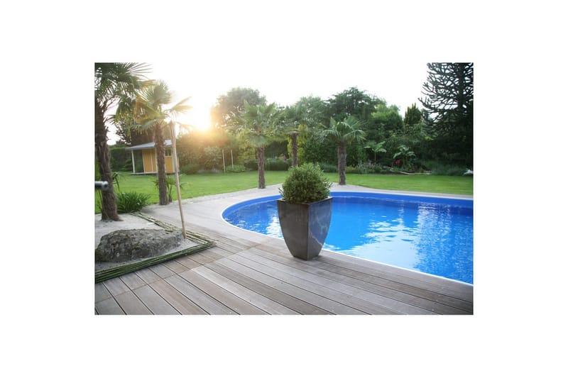 Teräspaneeliallas Planet Pool Premium Oval 8 x 4,2 m, Persia Harmaa - 8 x 4,2 m, Persia Harmaa - Piha & ulkoaltaat - Uima-allas, poreallas & sauna - Uima-allas - Maanpinta-allas