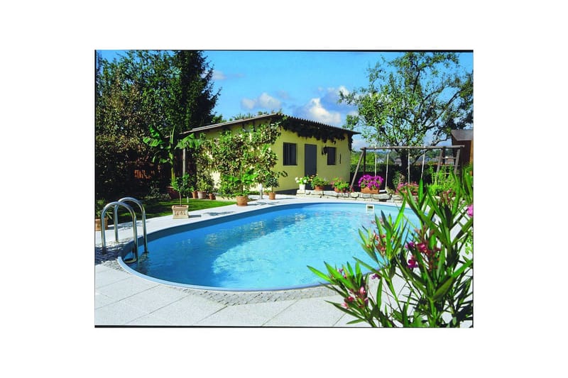 Teräspaneeliallas Planet Pool Premium Oval 6 x 3,2 m, Persia Harmaa - 6 x 3,2 m, Persia Harmaa - Piha & ulkoaltaat - Uima-allas, poreallas & sauna - Uima-allas - Maanpinta-allas