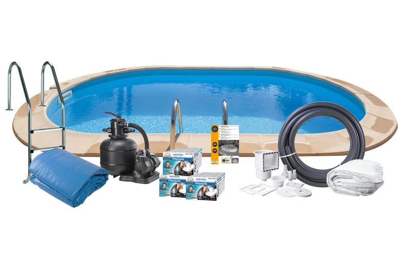 Allas Teräs Swim & Fun Maan alle upotettu soikea 800 x 400 x 150 cm - 800 x 400 x 150 cm - Piha & ulkoaltaat - Uima-allas, poreallas & sauna - Uima-allas
 - Upotettu uima-allas