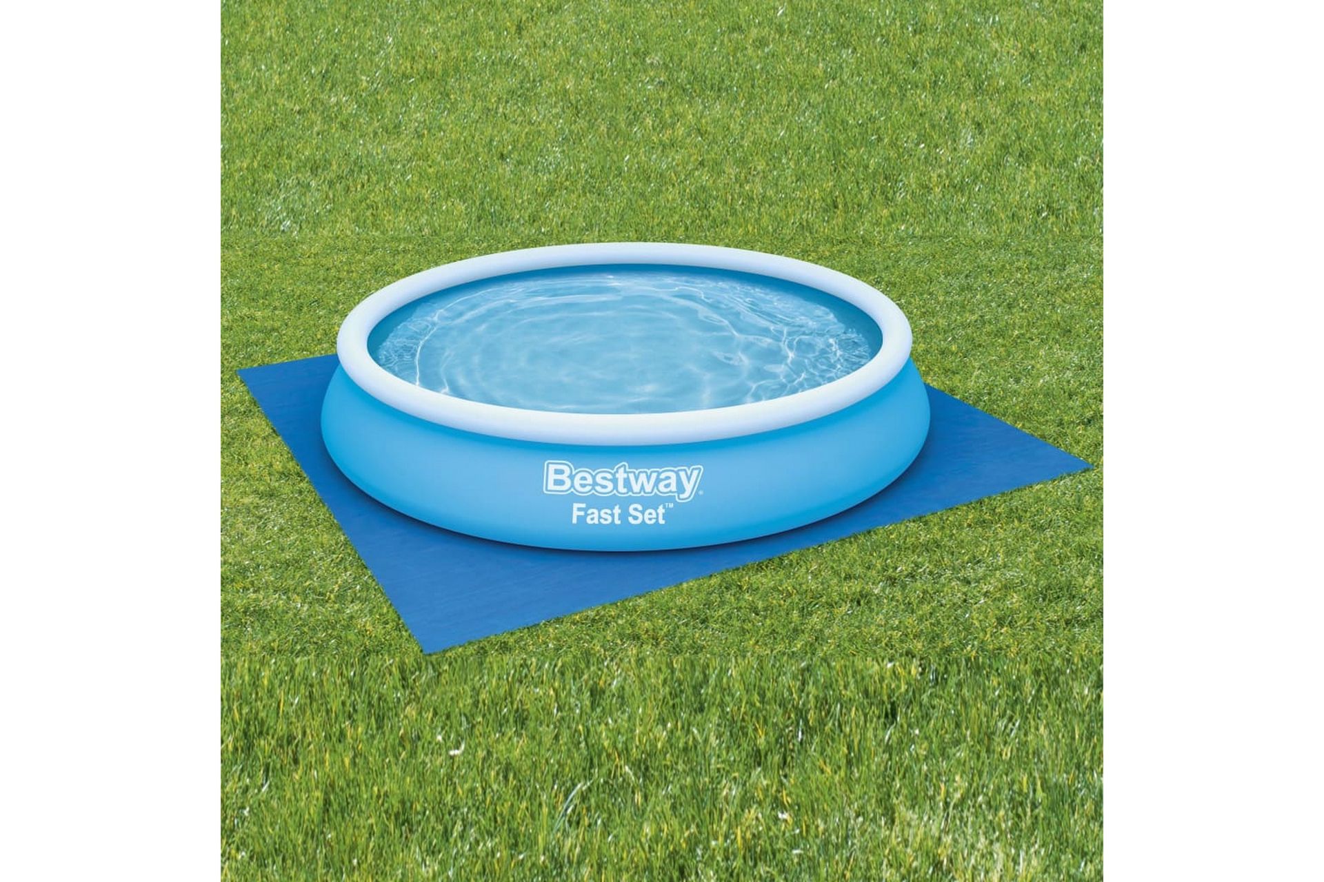 Bestway Uima-altaan aluskangas Flowclear 396x396 cm - Piha & ulkoaltaat - Uima-allas, poreallas & sauna - Uima-allastarvikkeet & poreallastarvikkeet - Allassuojat & -vuorit
