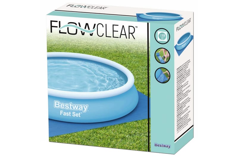 Bestway Uima-altaan aluskangas Flowclear 396x396 cm - Piha & ulkoaltaat - Uima-allas, poreallas & sauna - Uima-allastarvikkeet & poreallastarvikkeet - Allassuojat & -vuorit