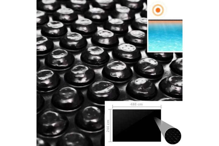 Uima-altaan suoja musta 488x244 cm PE - Musta - Muut uima-allastarvikkeet - Uima-altaan suojapeite & allaspeite