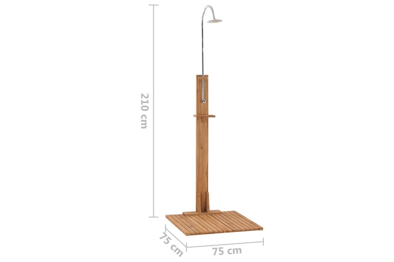 Puutarhasuihku 75x75x210 cm täysi tiikki - Piha & ulkoaltaat - Uima-allas, poreallas & sauna - Uima-allastarvikkeet & poreallastarvikkeet - Muut uima-allastarvikkeet