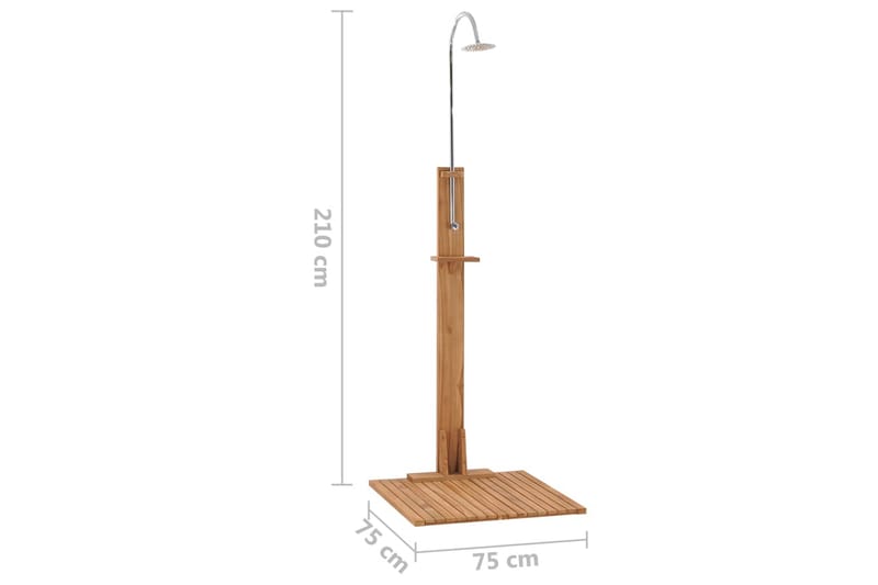 Puutarhasuihku 75x75x210 cm täysi tiikki - Muut uima-allastarvikkeet