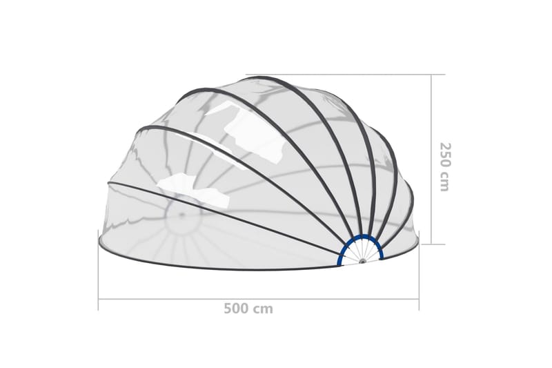 Uima-altaan kupoli 500x250 cm - Piha & ulkoaltaat - Uima-allas, poreallas & sauna - Uima-allastarvikkeet & poreallastarvikkeet - Muut uima-allastarvikkeet