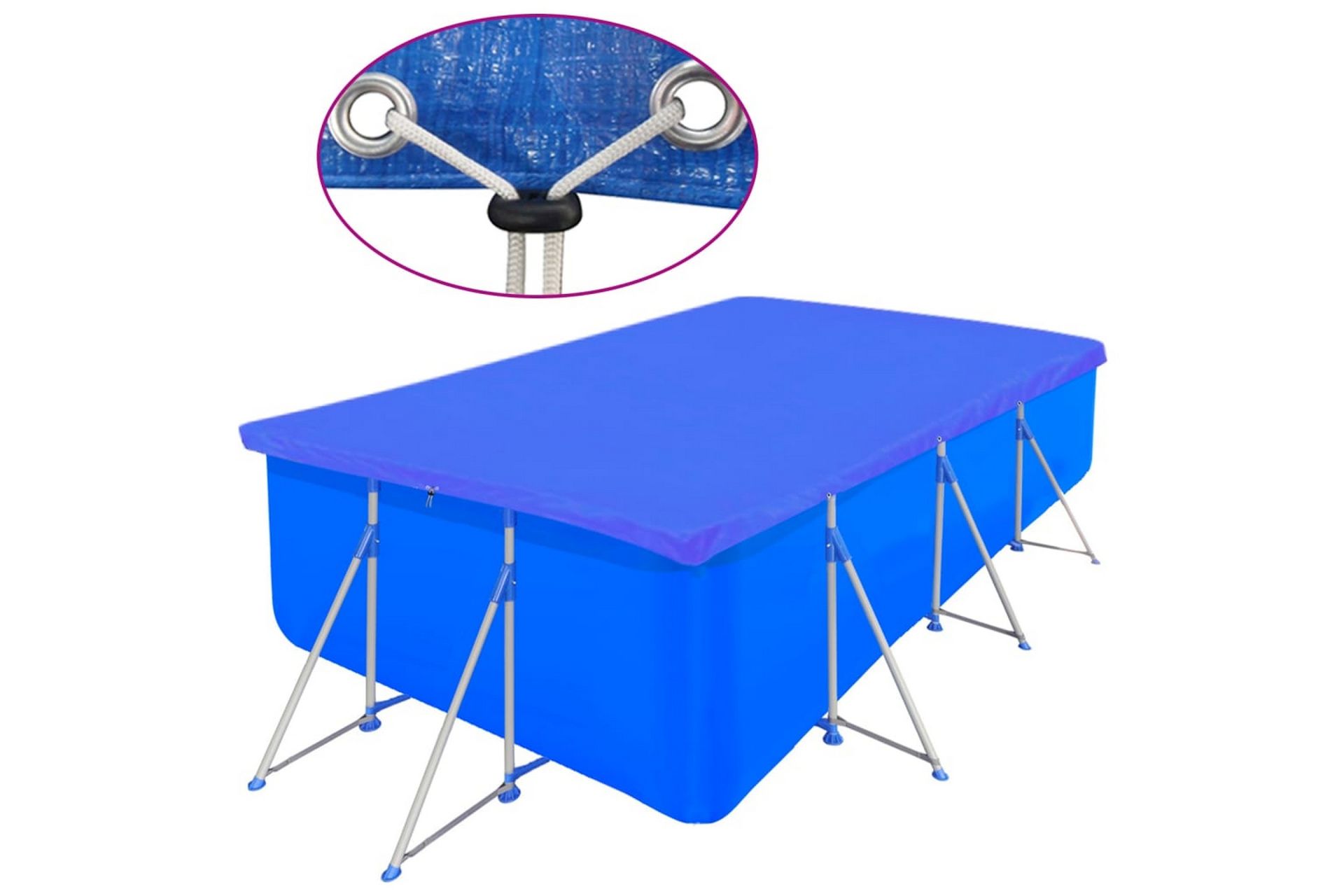 Uima-altaan suojat 2 kpl PE suorakaide 90 g/m² 394x207 cm - Piha & ulkoaltaat - Uima-allas, poreallas & sauna - Uima-allastarvikkeet & poreallastarvikkeet - Muut uima-allastarvikkeet