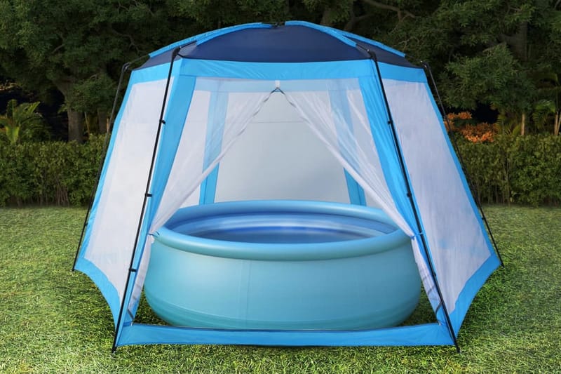 Uima-altaan teltta 590x520x250 cm sininen - Sininen - Piha & ulkoaltaat - Uima-allas, poreallas & sauna - Uima-allastarvikkeet & poreallastarvikkeet - Muut uima-allastarvikkeet