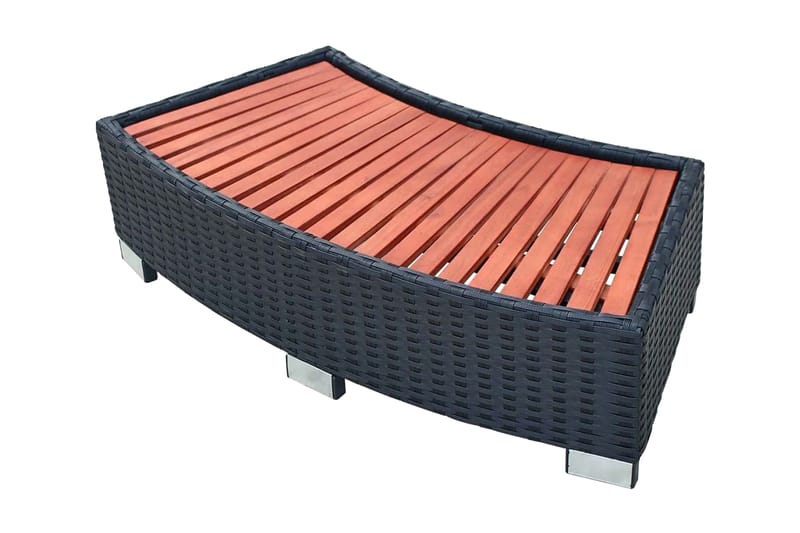 Porealtaan porras polyrottinki 92x45x25 cm musta - Musta - Piha & ulkoaltaat - Uima-allas, poreallas & sauna - Uima-allastarvikkeet & poreallastarvikkeet - Porealtaan portaat