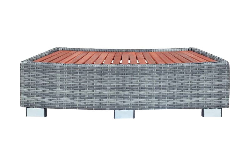 Porealtaan porras harmaa polyrottinki 92x45x25 cm - Harmaa - Piha & ulkoaltaat - Uima-allas, poreallas & sauna - Uima-allastarvikkeet & poreallastarvikkeet - Porealtaan portaat