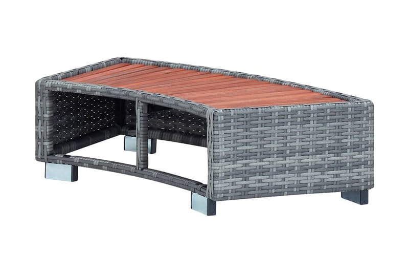 Porealtaan porras harmaa polyrottinki 92x45x25 cm - Harmaa - Piha & ulkoaltaat - Uima-allas, poreallas & sauna - Uima-allastarvikkeet & poreallastarvikkeet - Porealtaan portaat