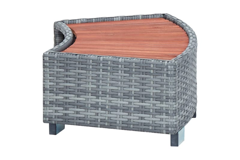 Porealtaan porras harmaa polyrottinki 92x45x25 cm - Harmaa - Piha & ulkoaltaat - Uima-allas, poreallas & sauna - Uima-allastarvikkeet & poreallastarvikkeet - Porealtaan portaat