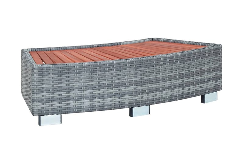 Porealtaan porras harmaa polyrottinki 92x45x25 cm - Harmaa - Piha & ulkoaltaat - Uima-allas, poreallas & sauna - Uima-allastarvikkeet & poreallastarvikkeet - Porealtaan portaat
