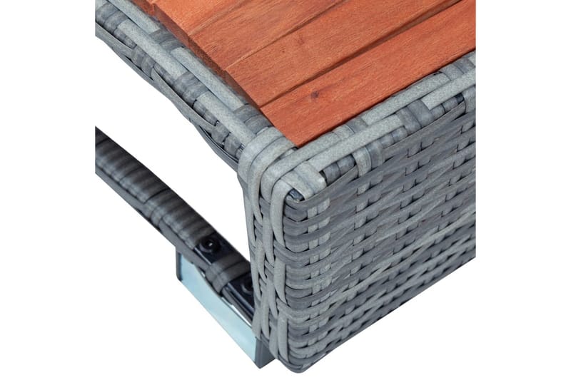 Porealtaan porras harmaa polyrottinki 92x45x25 cm - Harmaa - Piha & ulkoaltaat - Uima-allas, poreallas & sauna - Uima-allastarvikkeet & poreallastarvikkeet - Porealtaan portaat