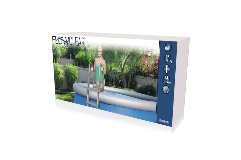Bestway 4-askeleen uima-altaan turvatikkaat Flowclear 122 cm - Piha & ulkoaltaat - Uima-allas, poreallas & sauna - Uima-allastarvikkeet & poreallastarvikkeet - Uima-altaan portaat