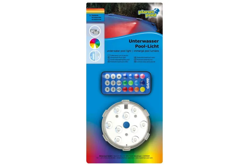 Vedenalainen valaistus Planet Pool LED RGB magneetilla ja kaukosäätimellä - Piha & ulkoaltaat - Uima-allas, poreallas & sauna - Uima-allastarvikkeet & poreallastarvikkeet - Altaan valaistus