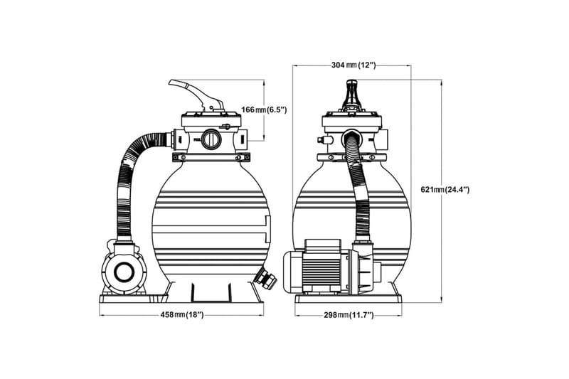 Hiekkasuodatinpumppu 400 W 11000 l/h - Sininen - Piha & ulkoaltaat - Uima-allas, poreallas & sauna - Uima-altaan & porealtaan puhdistus - Hiekkasuodattimet