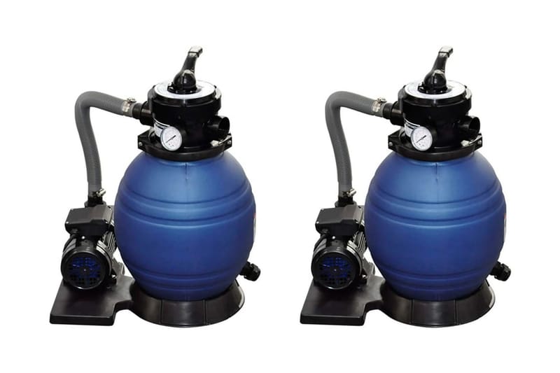 Hiekkasuodatinpumput 2 kpl 400 W 11000 l/h - Sininen - Piha & ulkoaltaat - Uima-allas, poreallas & sauna - Uima-altaan & porealtaan puhdistus - Hiekkasuodattimet