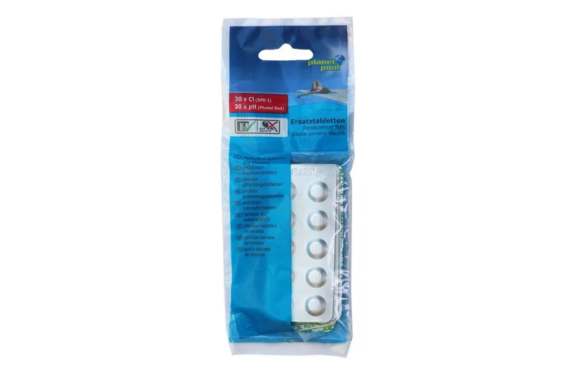 Korvaustabletit Planet Pool Mini Pool Tester pH 30kpl Kloori 30kpl, undefined