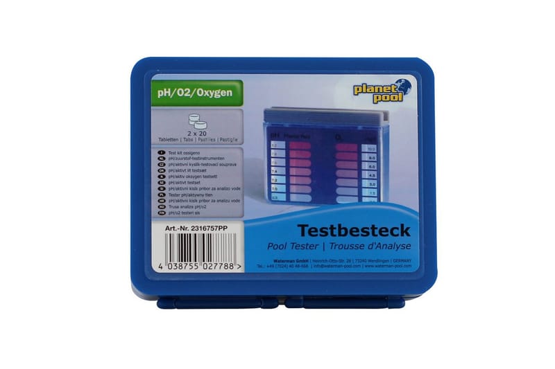 Mittauslaite Planet Pool Mini Pool Tester (pH/Aktiivinen Happi) sisältää 40 tablettia - Piha & ulkoaltaat - Uima-allas, poreallas & sauna - Uima-altaan & porealtaan puhdistus - Allaskemikaalit & klooritabletit