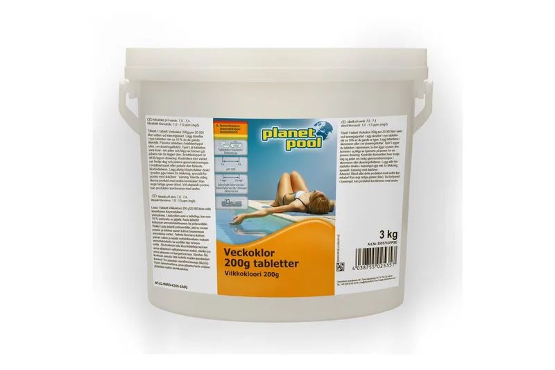 Muu siivous ja puhdistus Planet Pool Vedenhoito Planet Pool viikkokloori 200 g tabletit 3 kg
