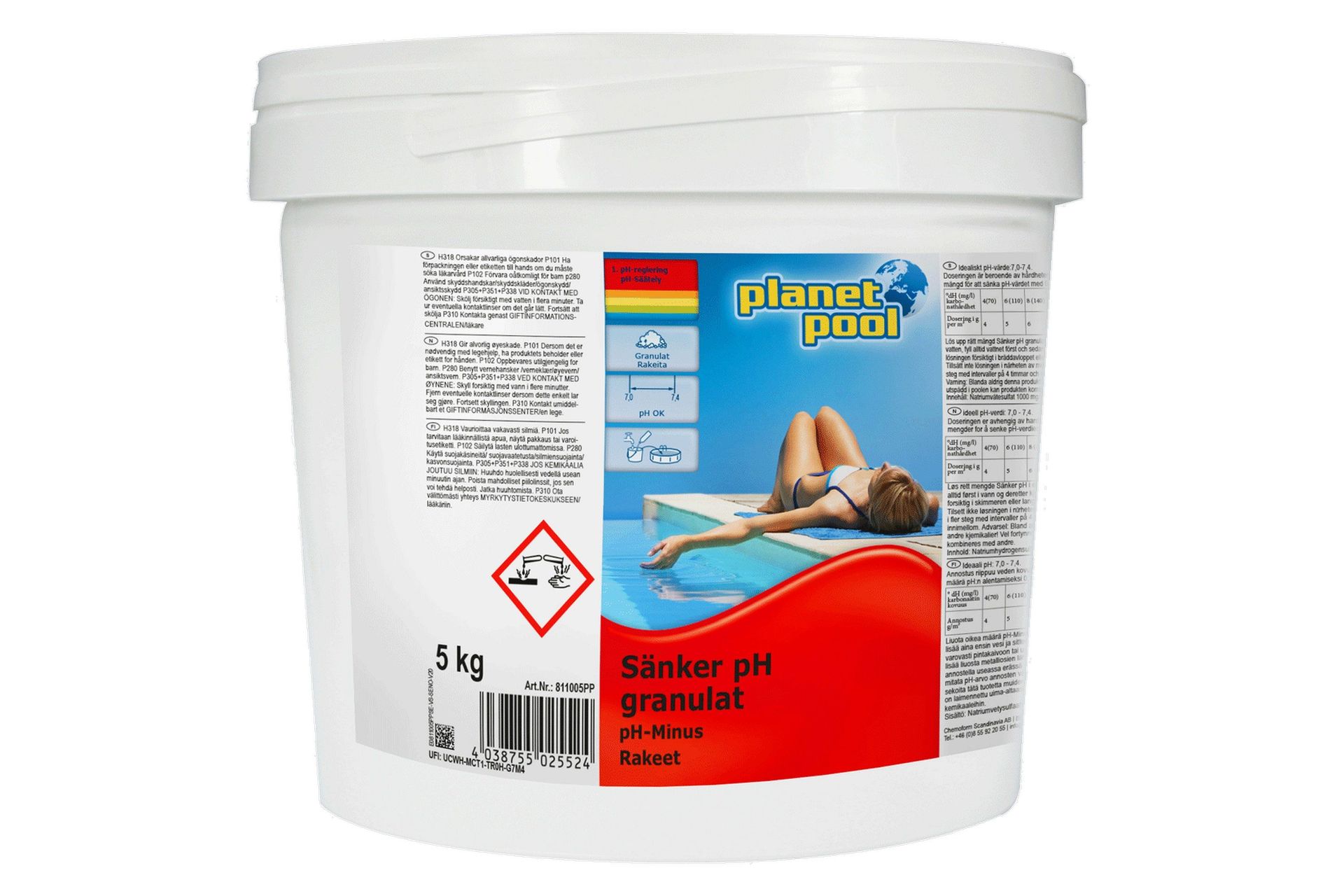 Vedenhoito Planet Pool pH-arvon alentava rakeet 3 kg - 3 kg