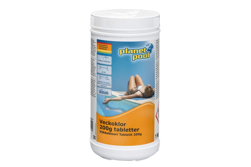 Vedenhoito Planet Pool Viikkokloori 1 kg 200 g tabletit - Piha & ulkoaltaat - Uima-allas, poreallas & sauna - Uima-altaan & porealtaan puhdistus - Allaskemikaalit & klooritabletit