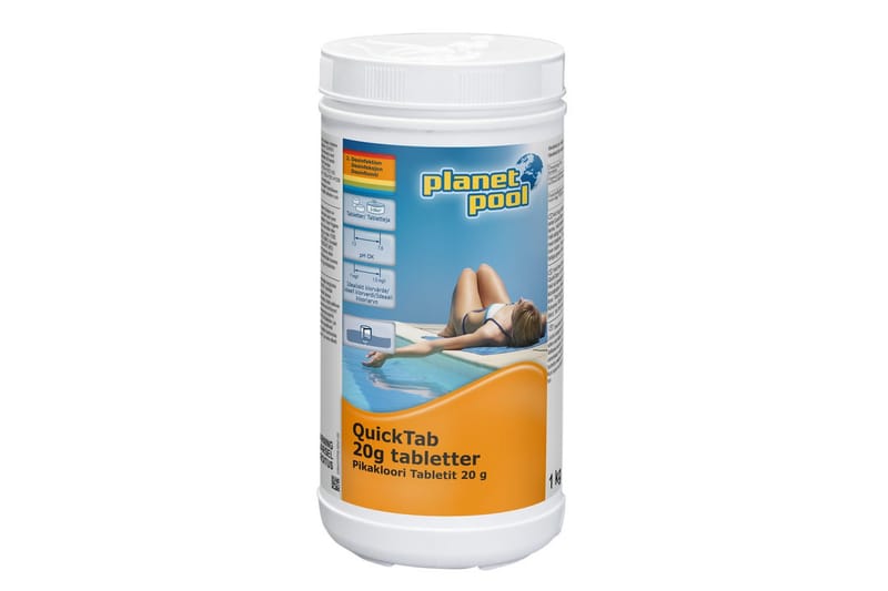 Vedenhoito Planet Pool QuickTab 1 kg (20g tabletit) - Piha & ulkoaltaat - Uima-allas, poreallas & sauna - Uima-altaan & porealtaan puhdistus - Allaskemikaalit & klooritabletit