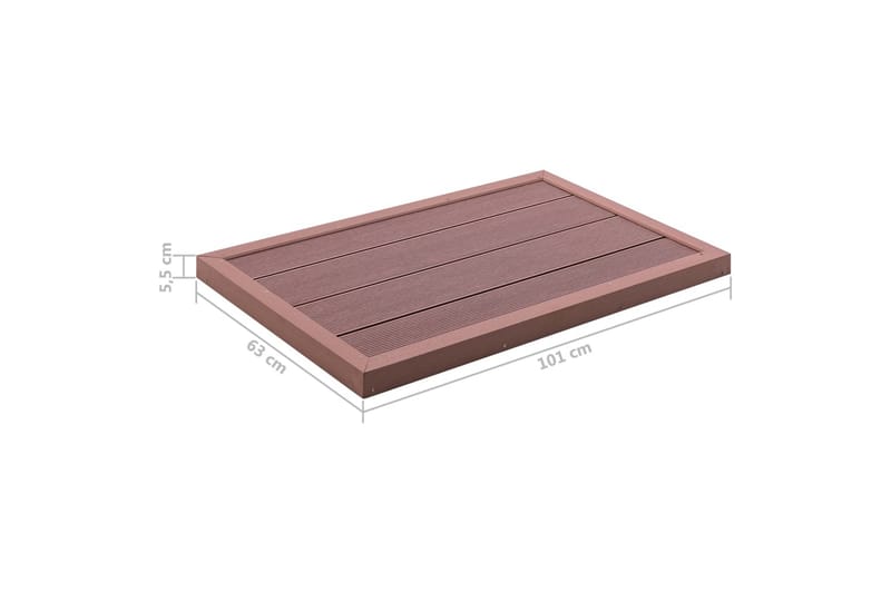 Lattiaelementti aurinkokäyttöiselle suihkulle 101x63x5,5cm - Ruskea - Piha & ulkoaltaat - Uima-allas, poreallas & sauna - Ulkosuihkut - Ulkosuihkut ilman lämmitystä