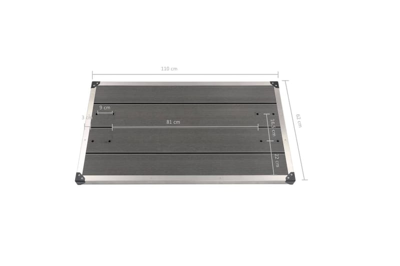 Ulkosuihkualusta WPC ruostumaton teräs 110x62 cm harmaa - Harmaa - Piha & ulkoaltaat - Uima-allas, poreallas & sauna - Ulkosuihkut - Ulkosuihkut ilman lämmitystä